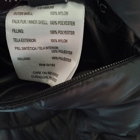 Andrew Marc Reversible Black Hooded Puffer Faux Fur Jacket Women’s Large - Picture 7 of 7